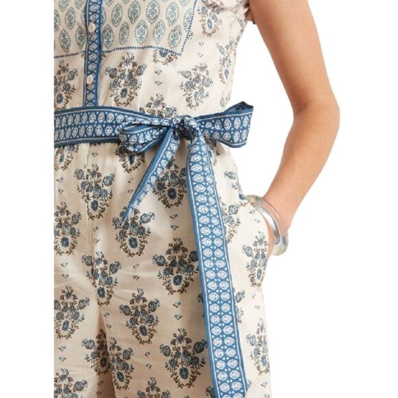 Gal Meets Glam Collection Eden Jumpsuit Women’s Blue Combo Sleeveless Size 16 - Picture 4 of 11